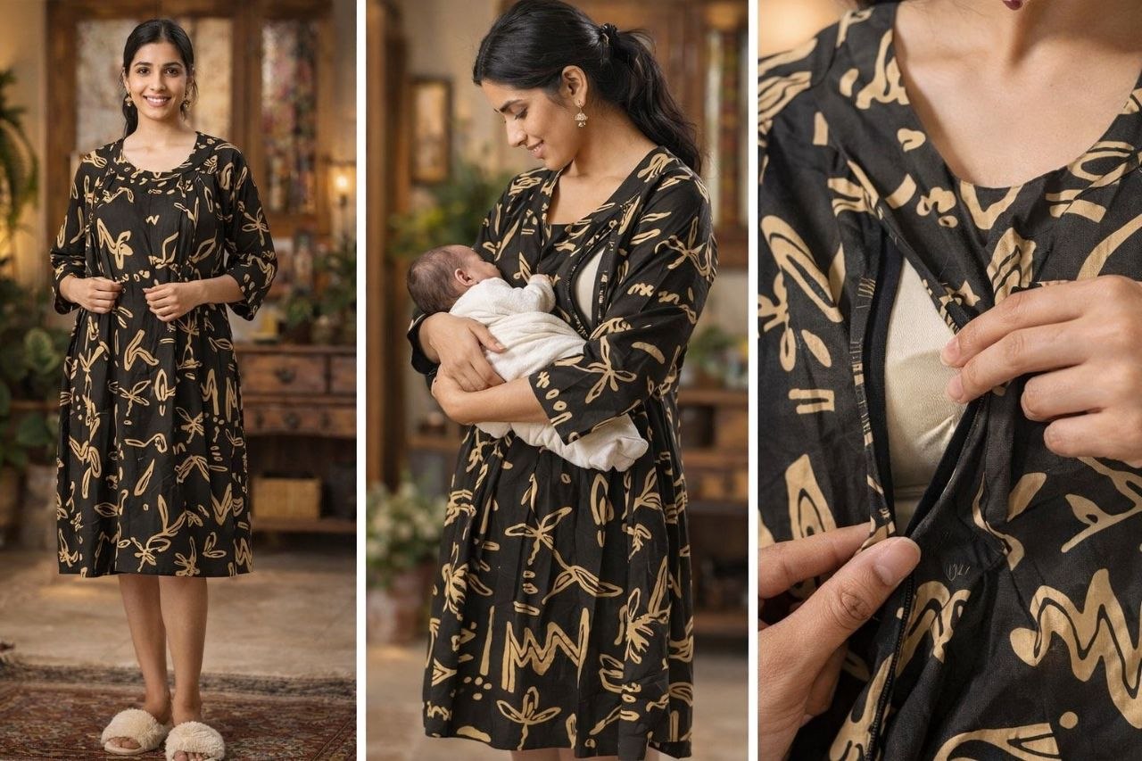 Gilded Serenity: Ornate V-Neck Velvet Co-ord Set