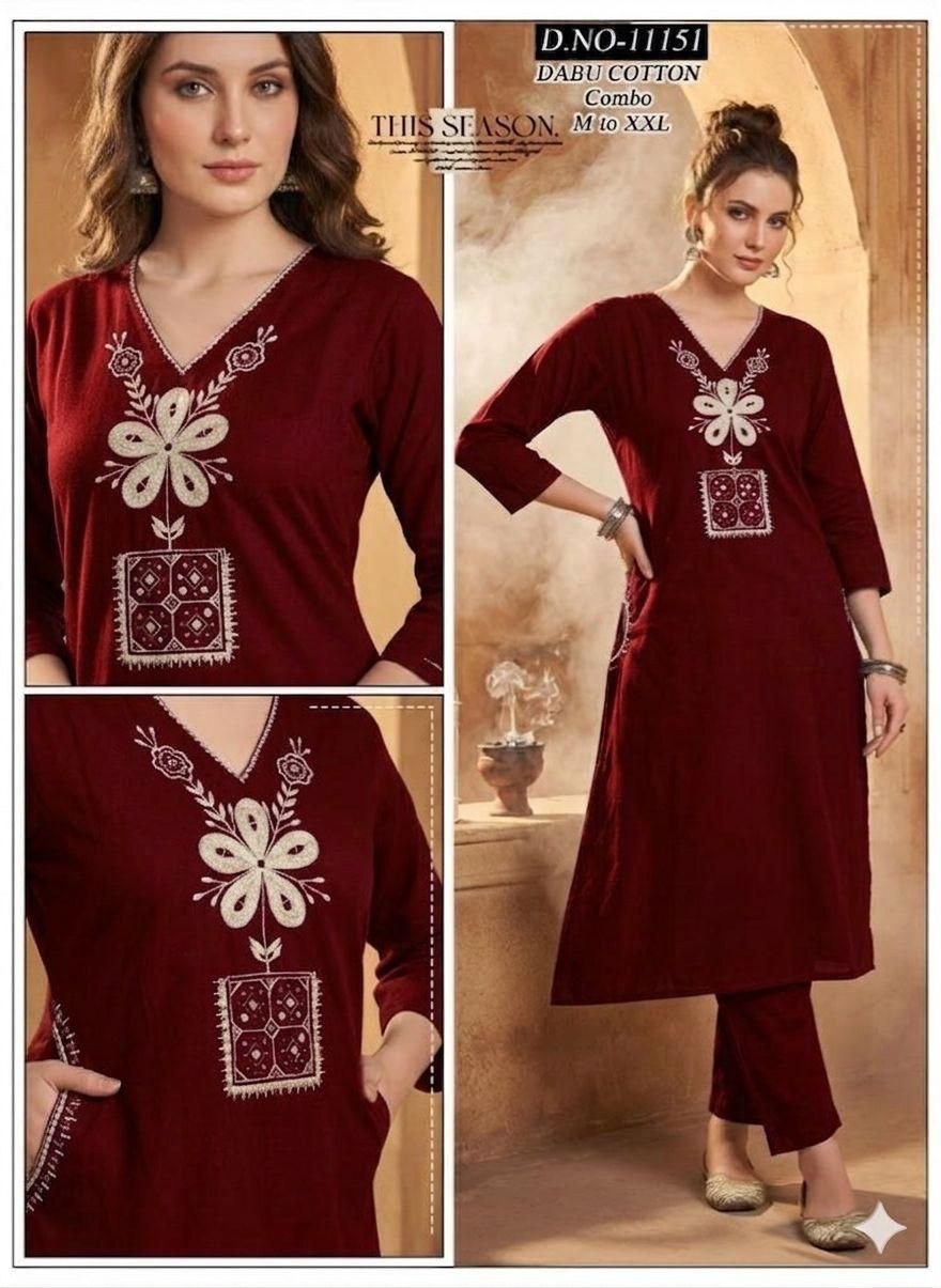 Majestic Paisley Hand-Block Print Cotton Kurta & Tapered Pant Set