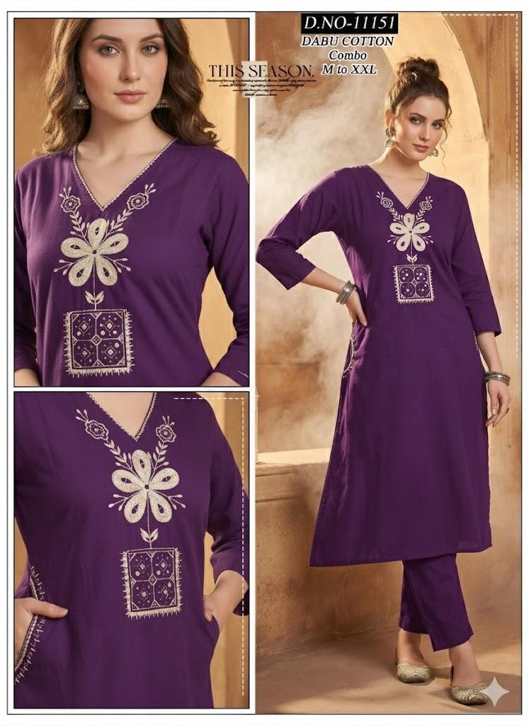 Majestic Paisley Hand-Block Print Cotton Kurta & Tapered Pant Set