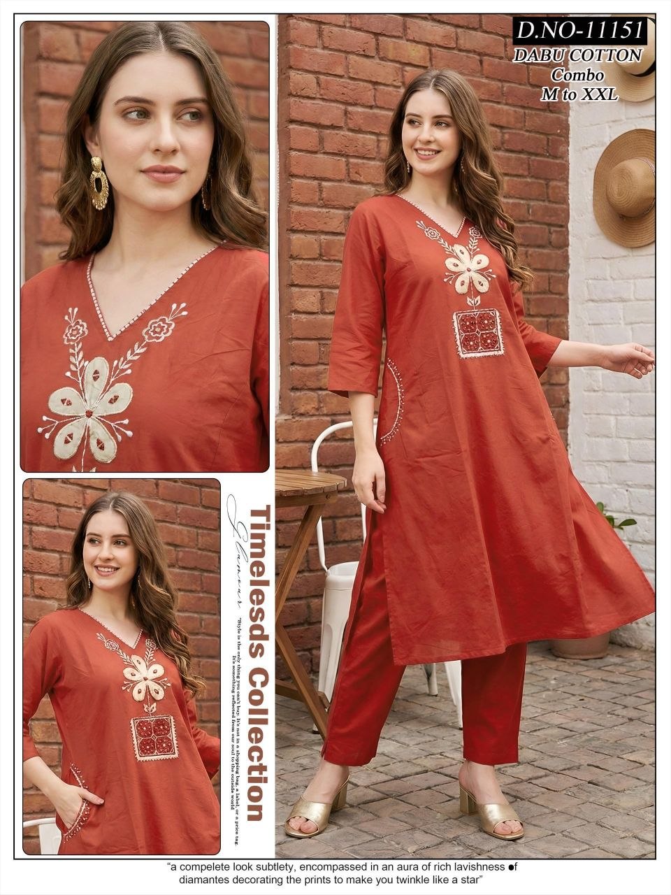 Majestic Paisley Hand-Block Print Cotton Kurta & Tapered Pant Set