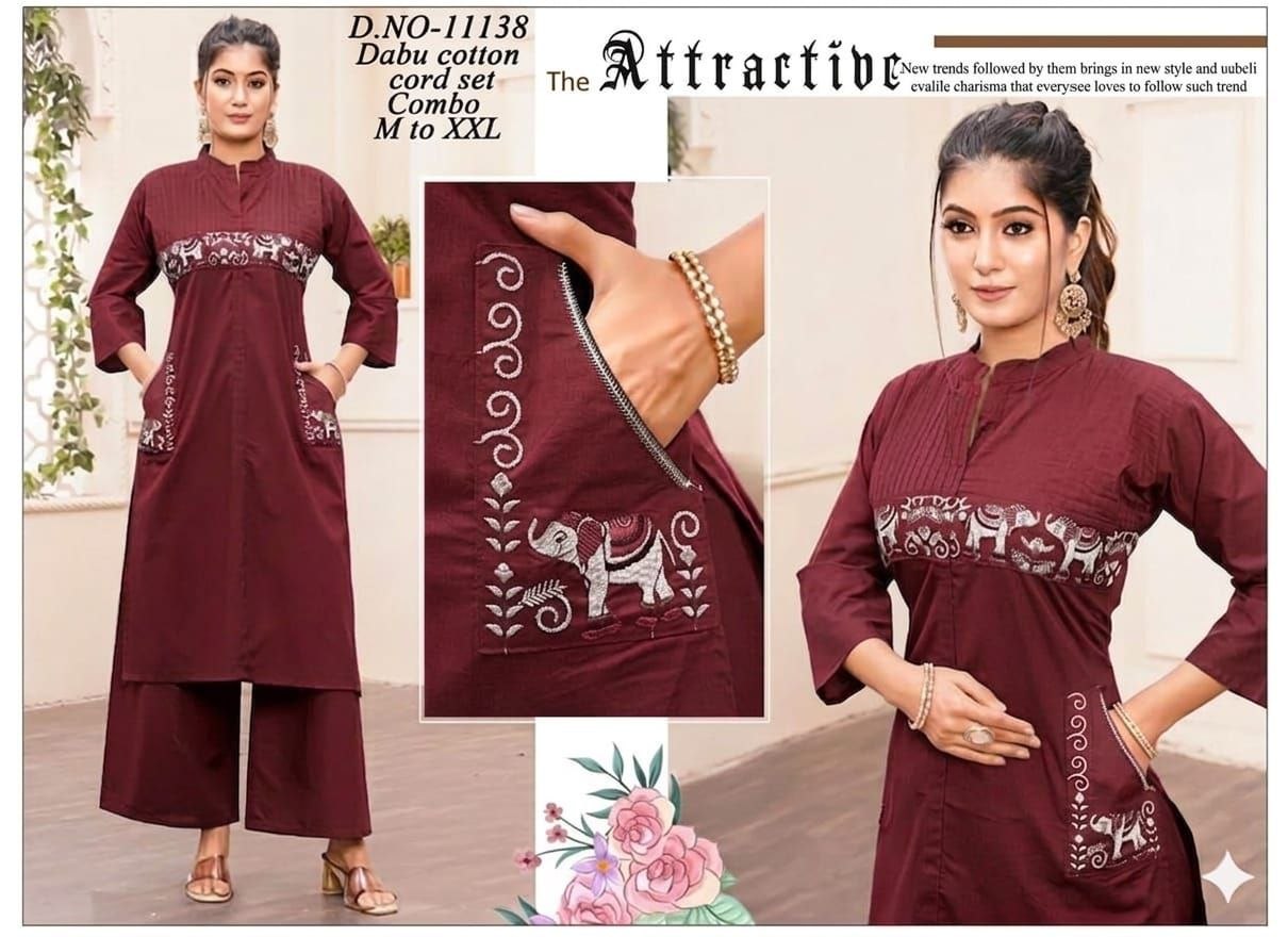 Urban Luxe: Embroidered Notch-Neck Velvet Co-ord Set