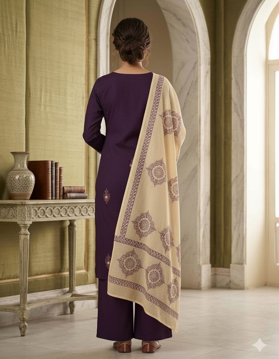 Arctic Flora Hand-Block Print Cotton Kurta & Tapered Pant Set