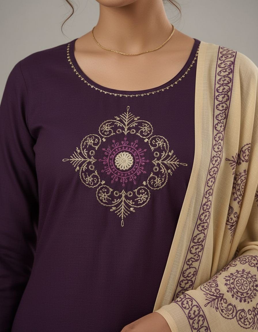 Arctic Flora Hand-Block Print Cotton Kurta & Tapered Pant Set