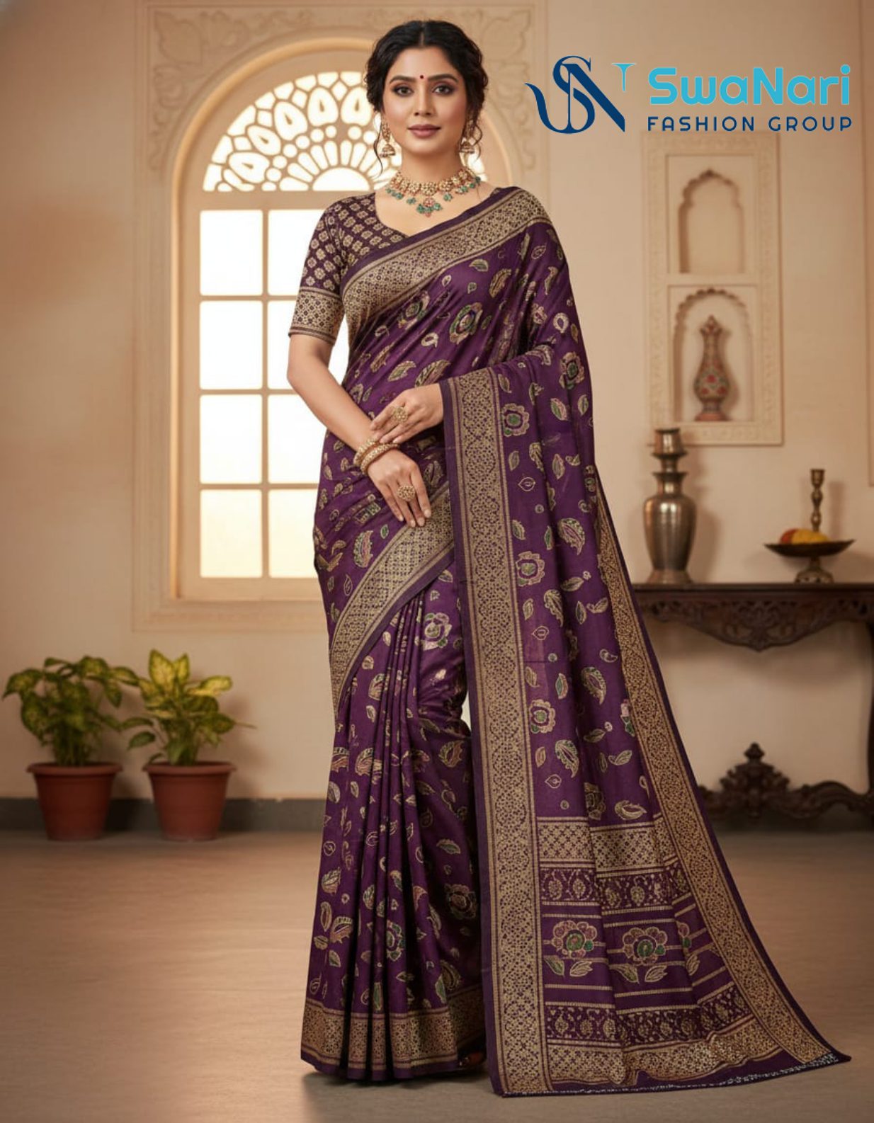 Classic Crimson Banarasi Silk Saree