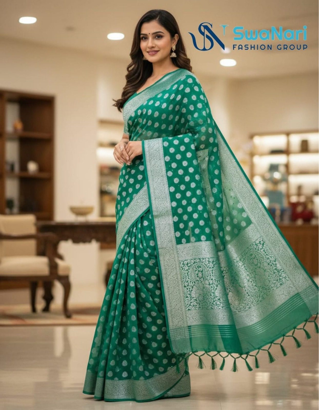 Coral Dream Woven Silk Saree