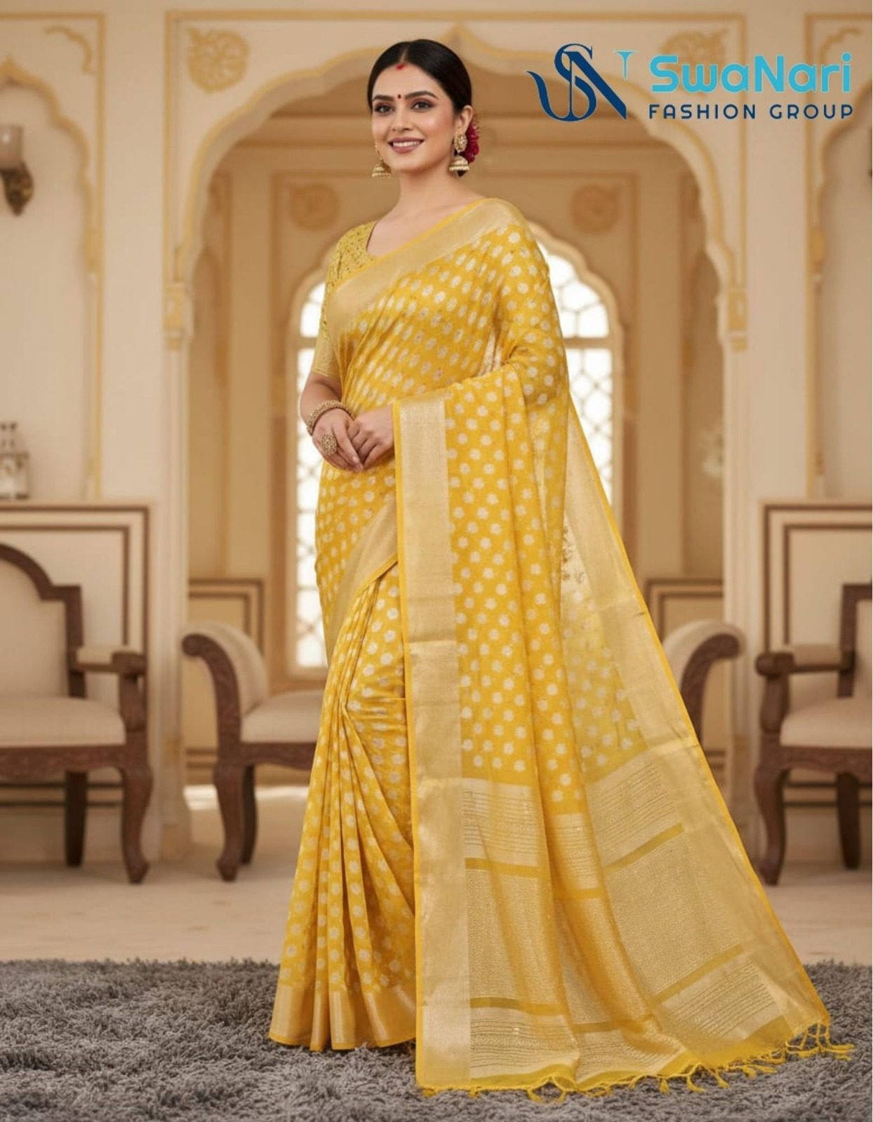 Coral Dream Woven Silk Saree