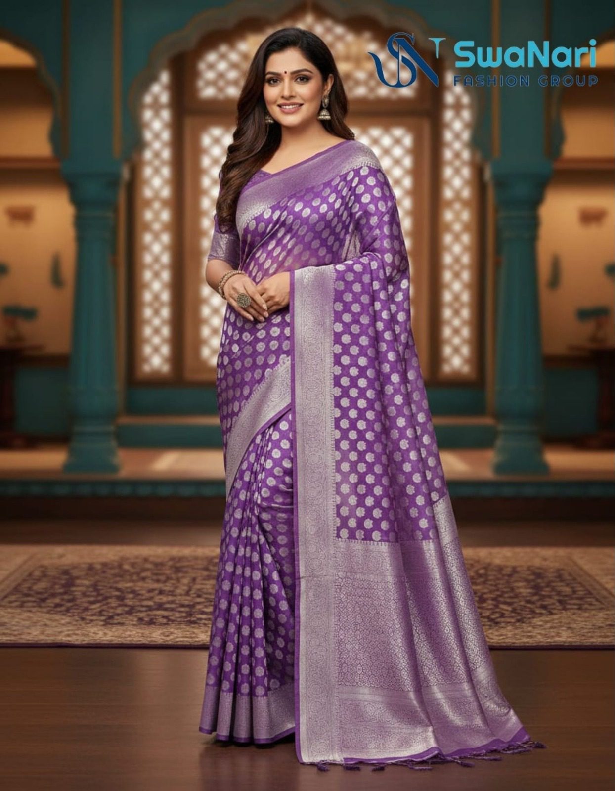 Coral Dream Woven Silk Saree