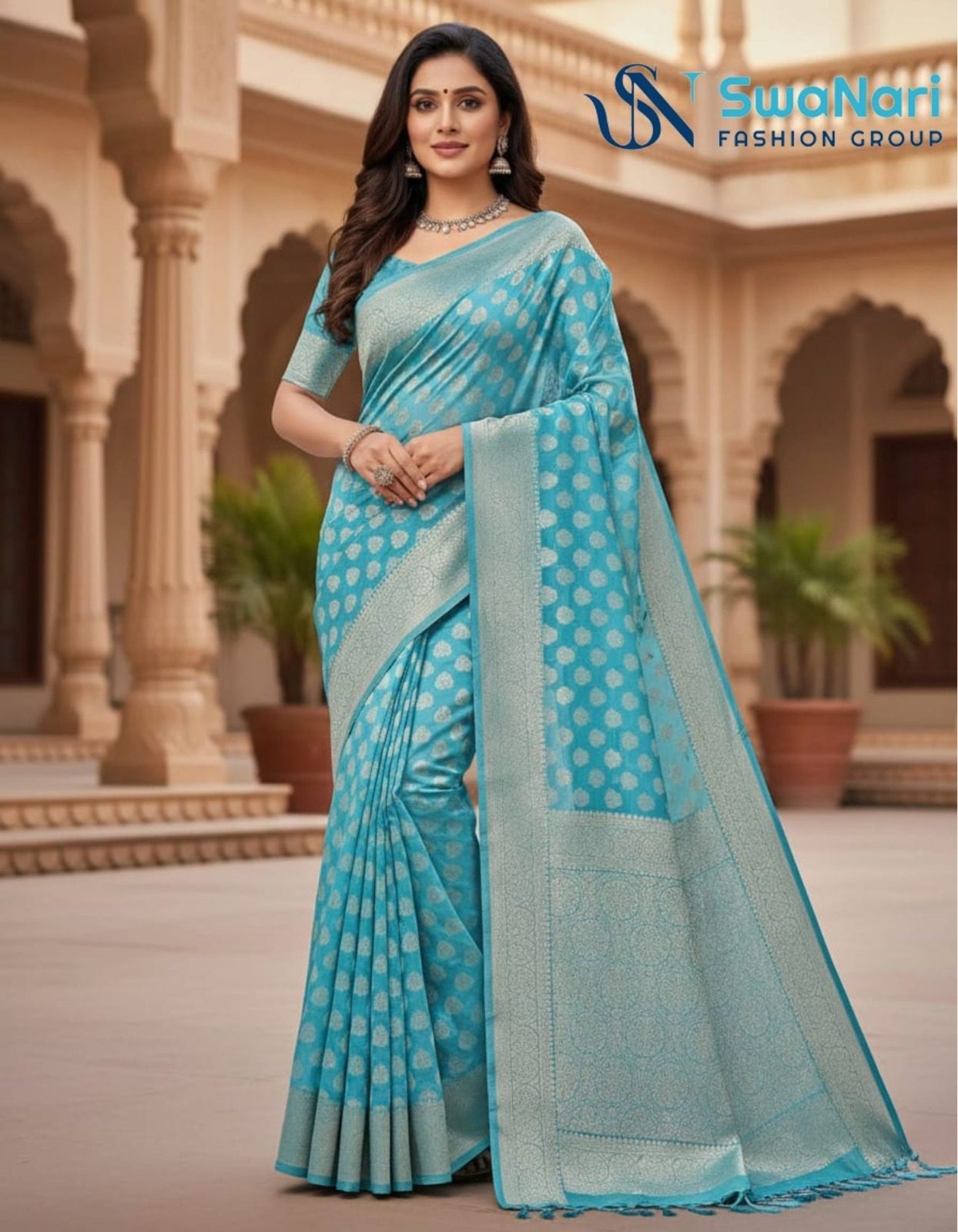 Coral Dream Woven Silk Saree