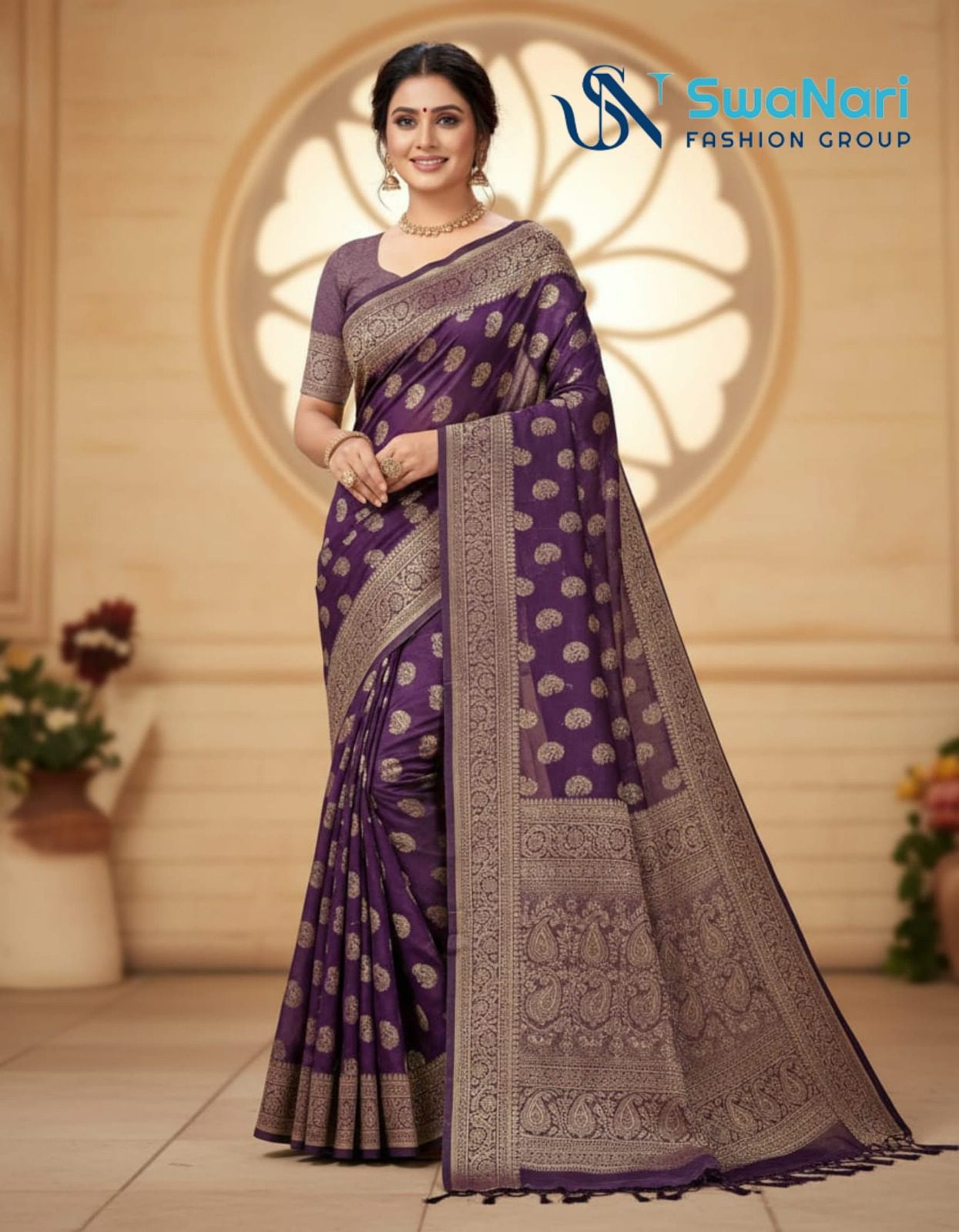 Coral Dream Woven Silk Saree