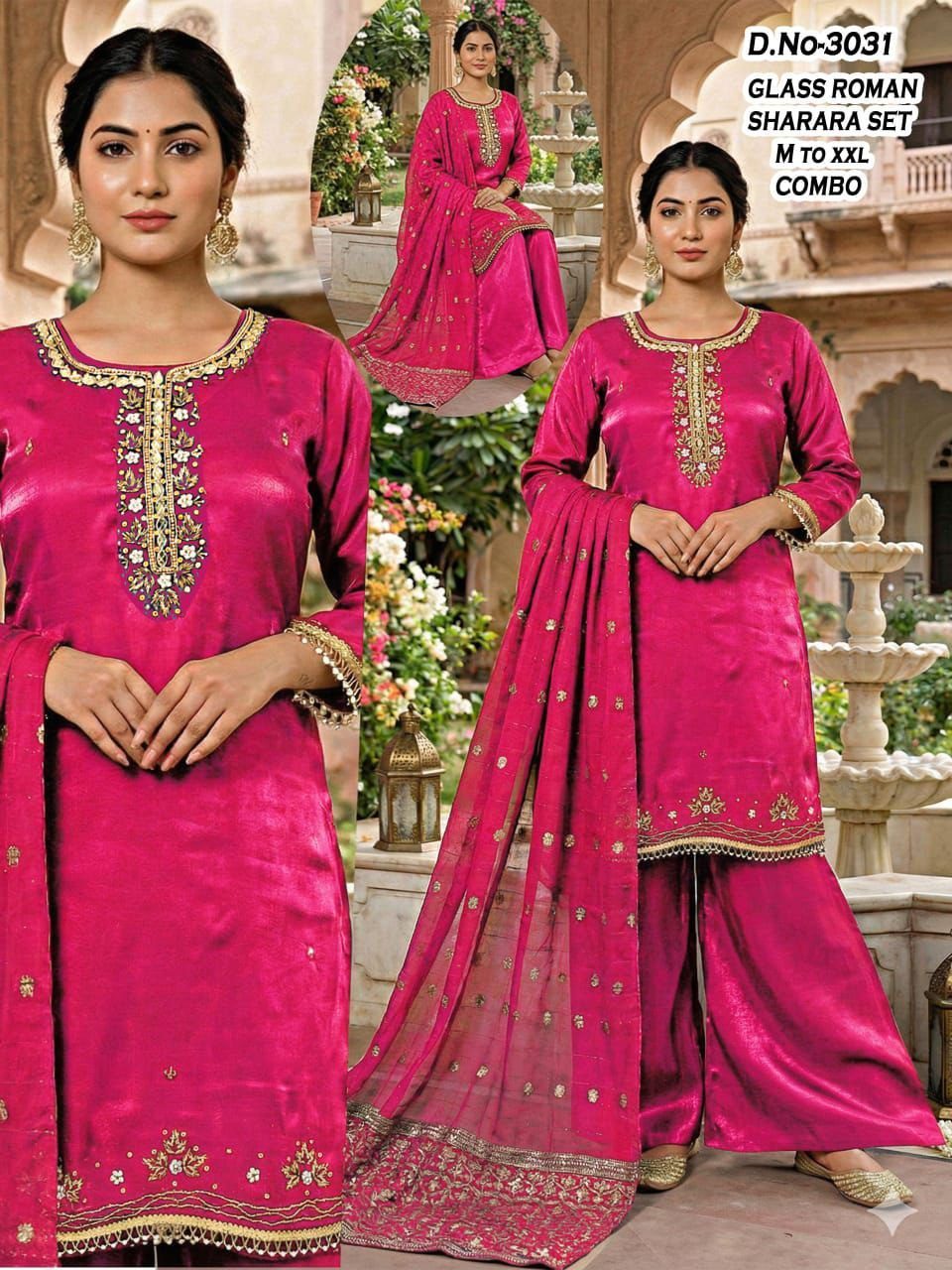 Product on sale Majestic Peacock Embroidered Tissue Silk Suit Set with Scalloped Dupatta