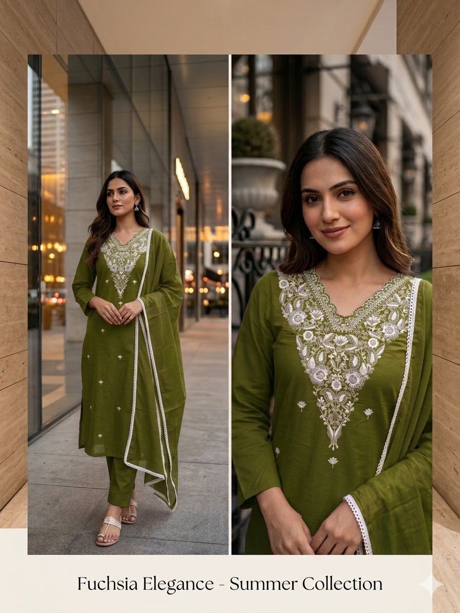 The Aari Collection: Intricately Embroidered Scalloped Suit Set