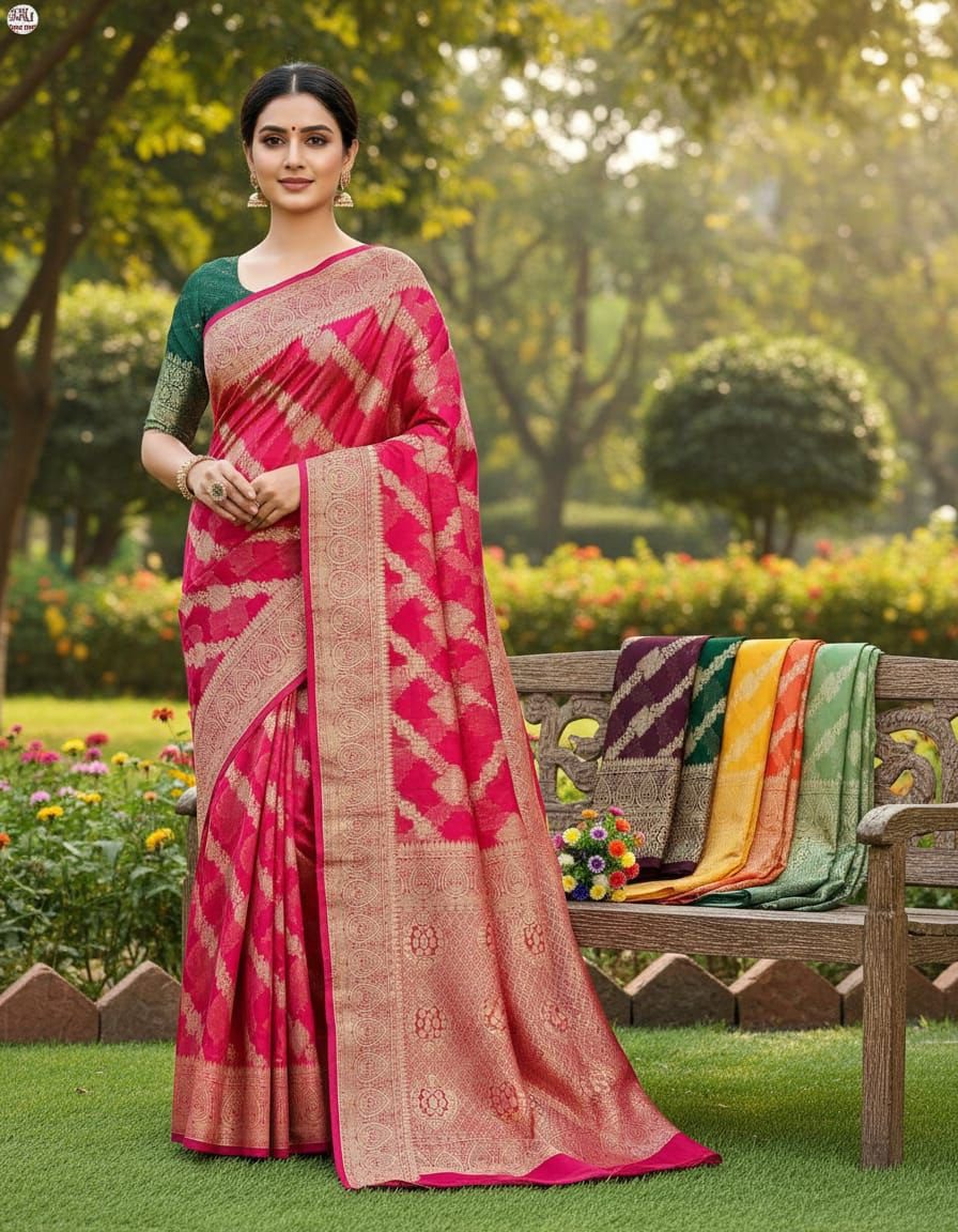 Golden Radiance: Ornate Mustard Banarasi Silk Saree with Meenakari Accents