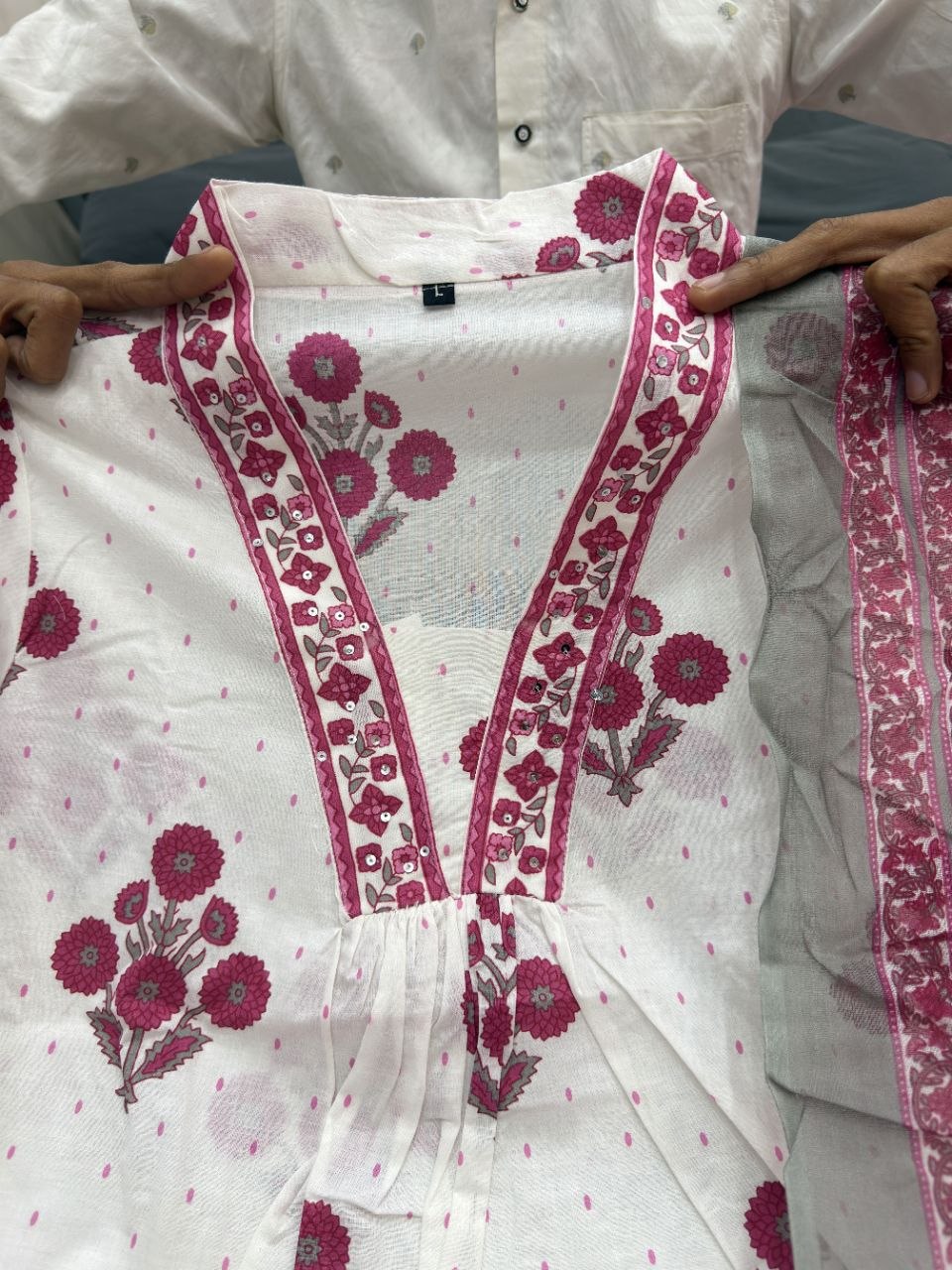 Lavender Bloom Printed Kurta Set with Elegant Dupatta