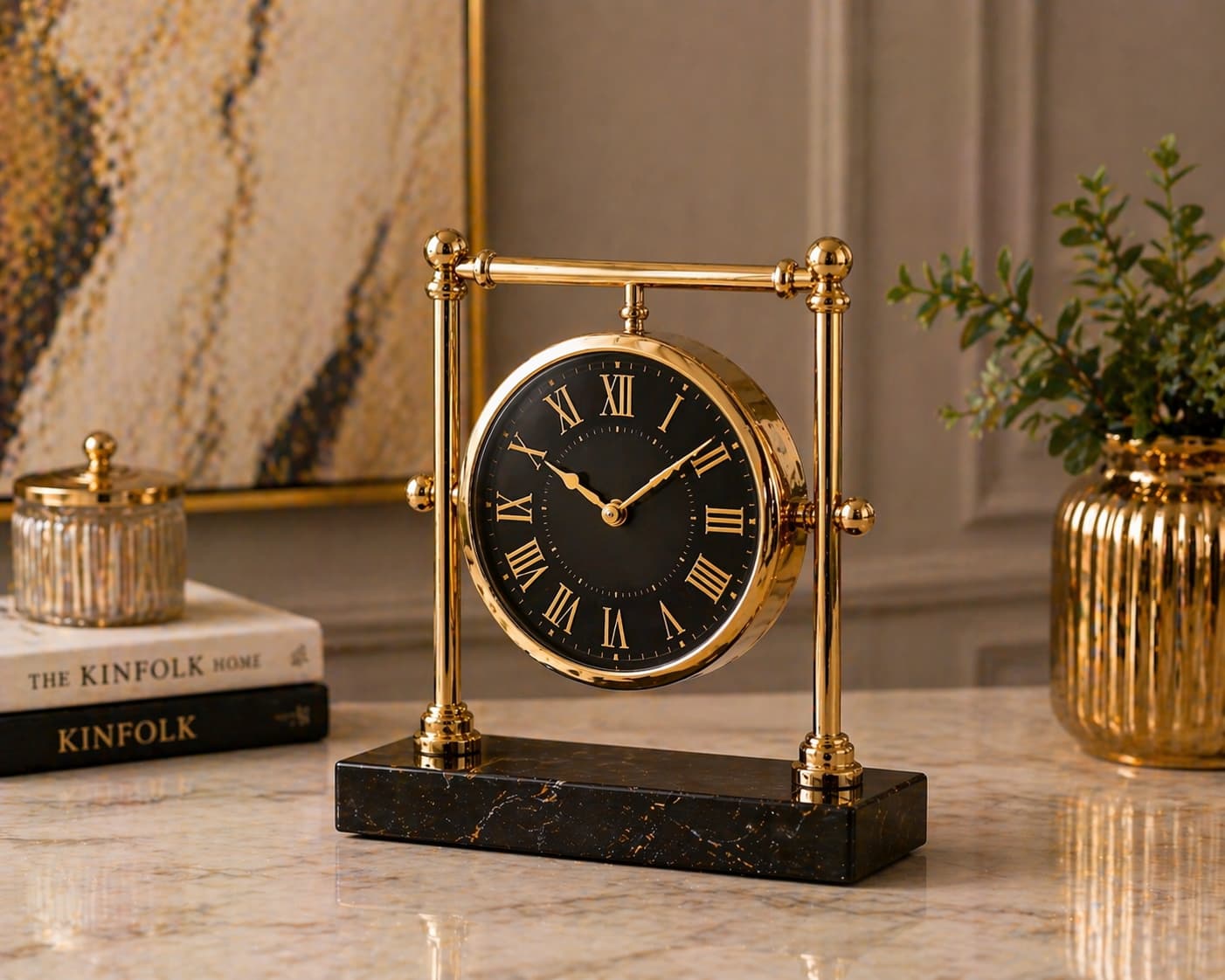 Regent Noir Luxury Desk Clock