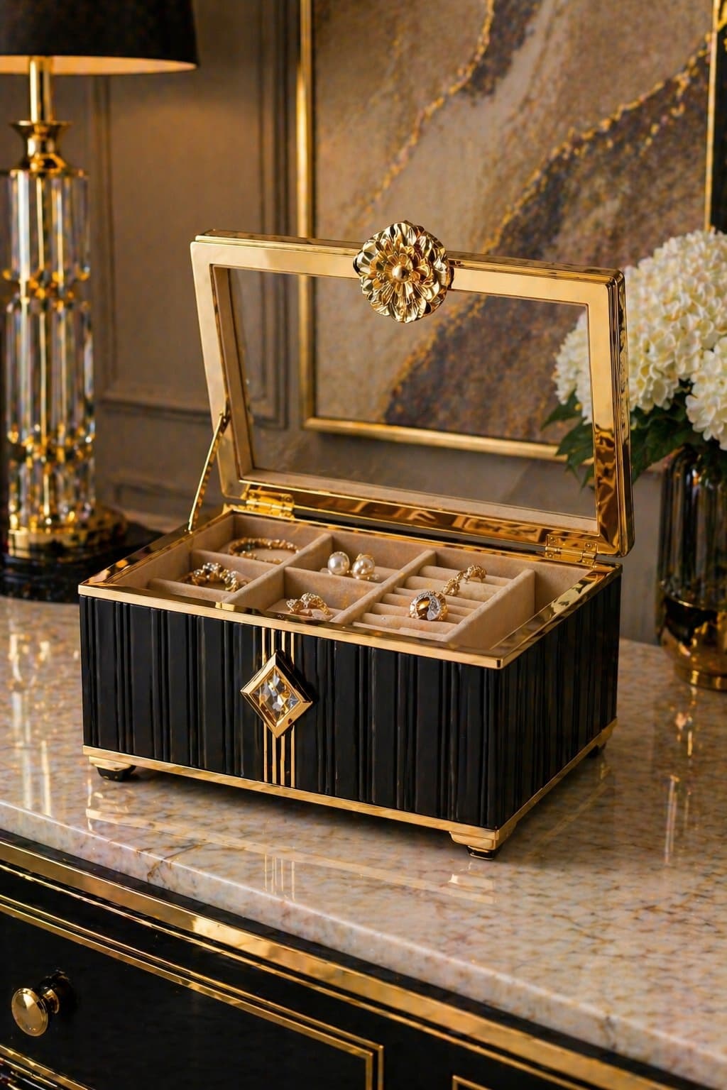 Noir Luxe Jewellery Storage Box