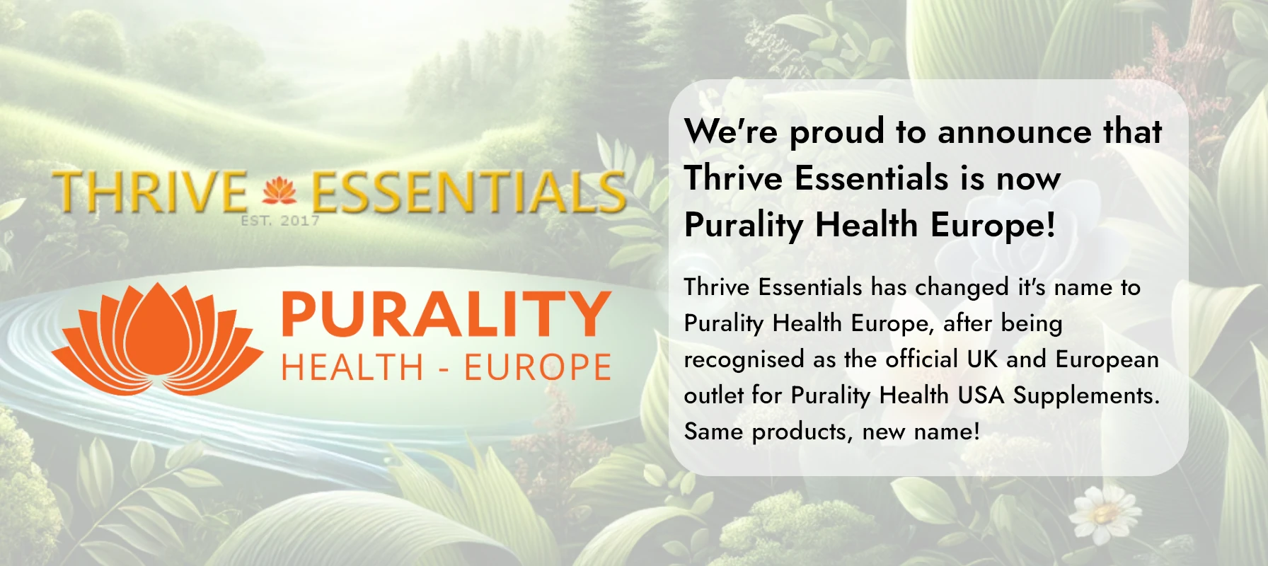 Purality Health Europe - Official UK & Europe Supplier for Purality Health logo