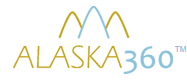 Alaska 360's Dredge Town logo