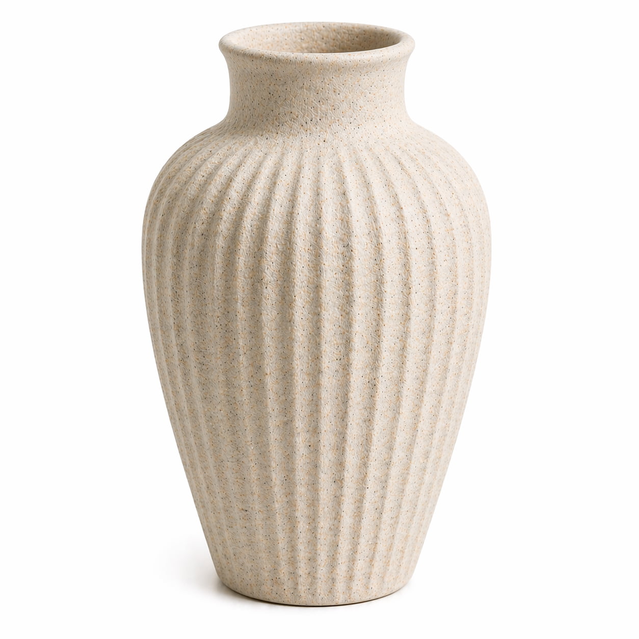 Natural Grain Ribbed Vase