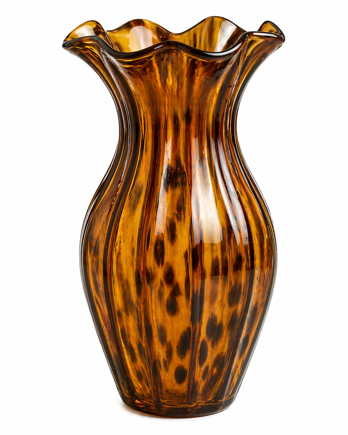 Amber Wave Glass Vase