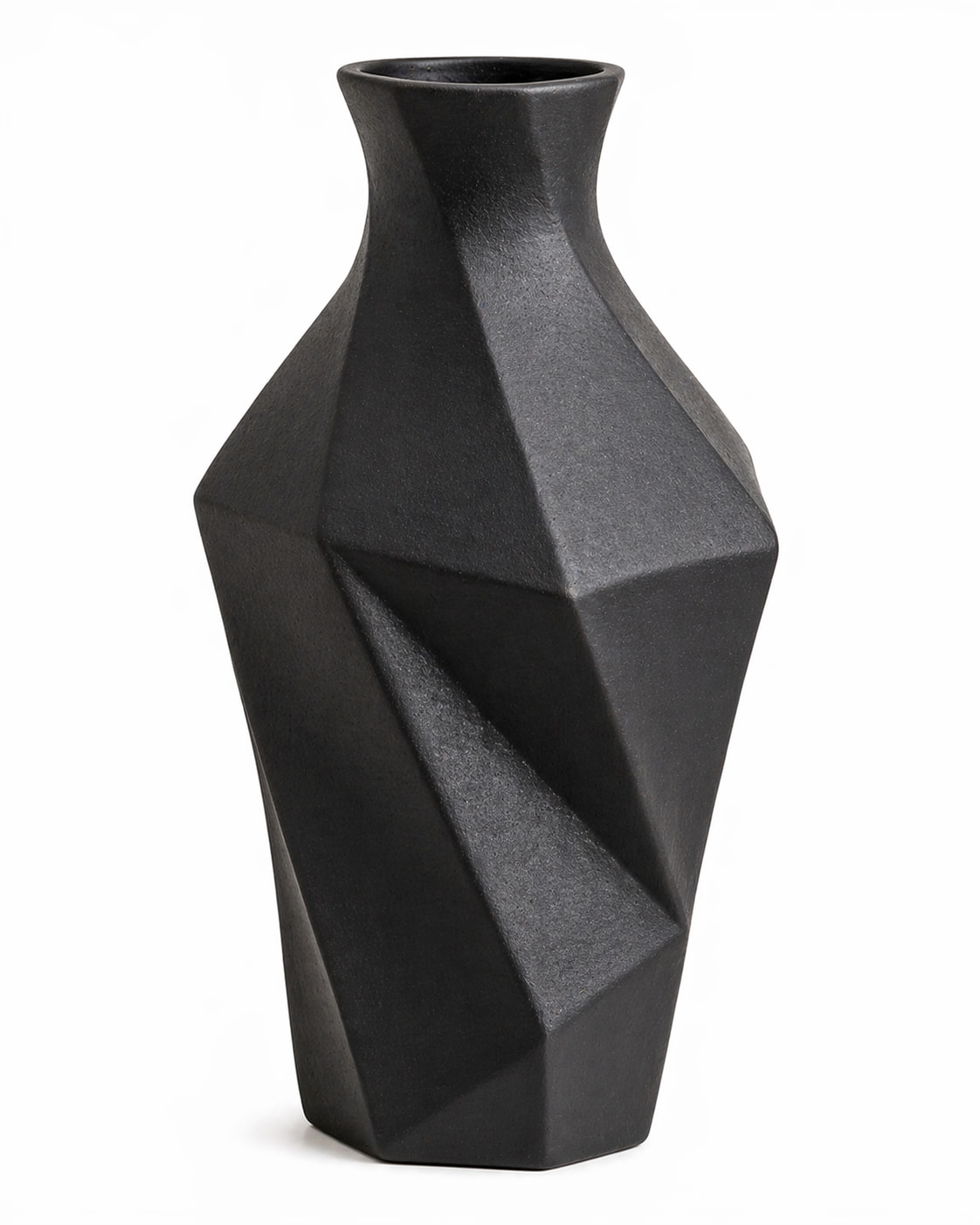 Obsidian Geometric Sculpt Vase