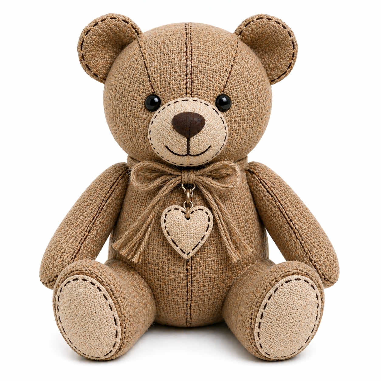 Rustic Burlap Charm Teddy (40cm)