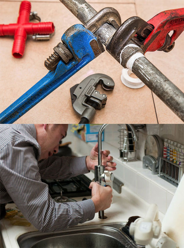 emergency plumber/water heater repair/water pump repair logo